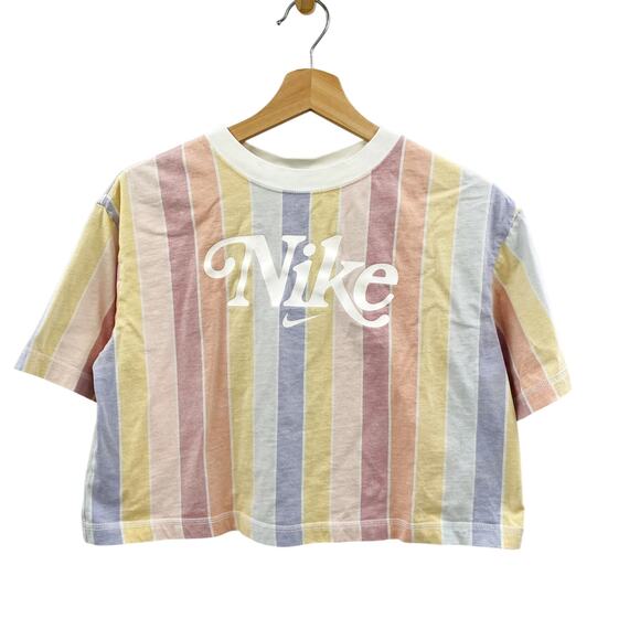 Nike colorful stripe cropped tee - Picture 1 of 4